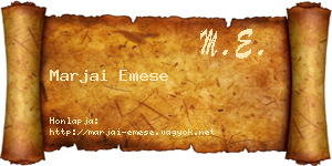 Marjai Emese névjegykártya